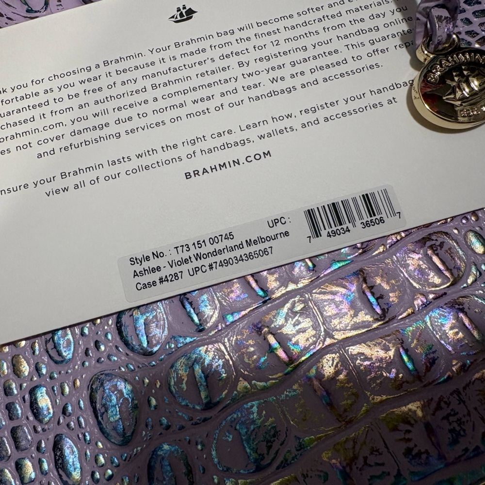 Brahmin Ashlee Tote Violet Wonderland Melbourne - Picture 9 of 9